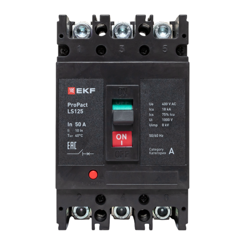 Выключатель автоматический LS125 18кА 3P 50А ProPact | mccb-125-18-3-50-ls | EKF — миниатюра 18
