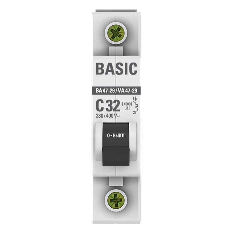 Выключатель автоматический однополюсный ВА 47-29 32А C 4,5кА Basic | mcb4729-1-32C | EKF — миниатюра 2