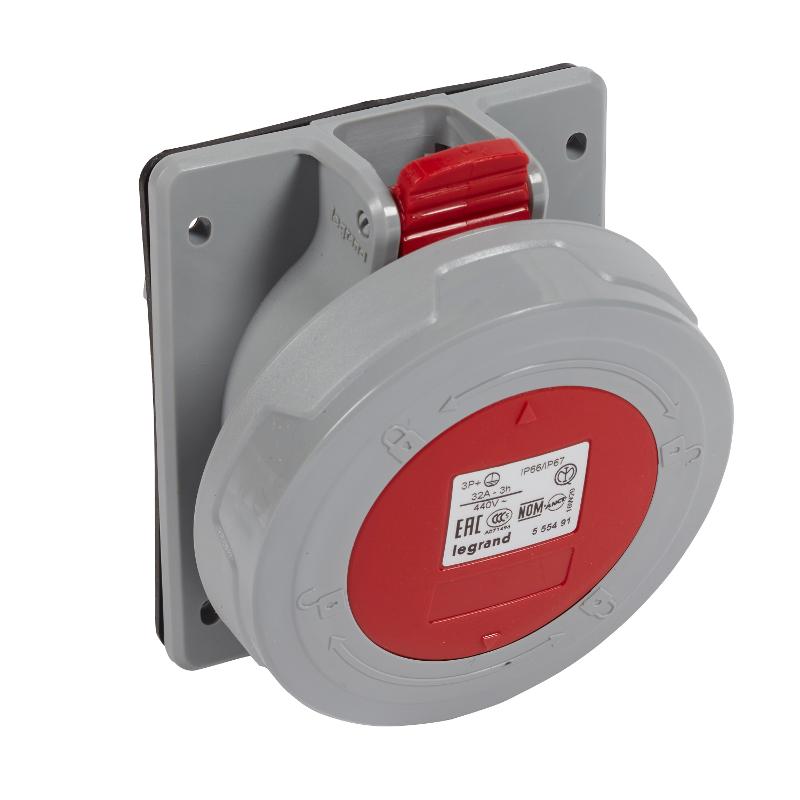 Встраиваемая розетка без блокировки - P17 Tempra Pro - IP 66/67 - 32 А | 555491 | Legrand — Legrand