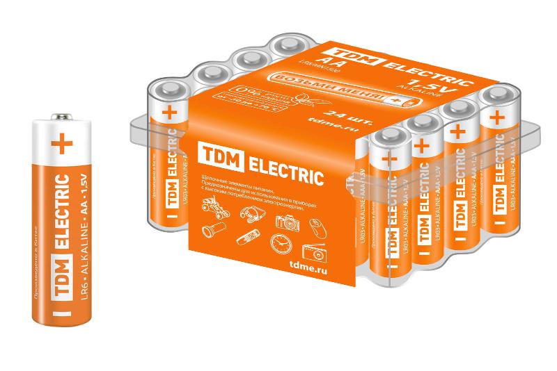Элемент питания LR6 AA Alkaline 1,5V BOX-24 | SQ1702-0035 | TDM — TDM ELECTRIC