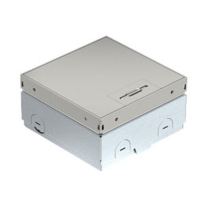 Лючок UDHOME-ONE с французскими розетками (крышка без выемки) 140х140х75–105 мм, нерж. сталь | 7368292 | OBO Bettermann — OBO Bettermann