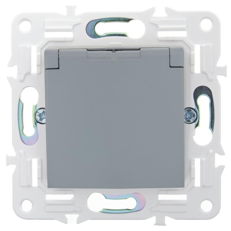 SKANDY Розетка з/к/ш кр. 16А IP44 SK-R11Gr серый | SK-R16-16-44-K03 | IEK — миниатюра 2