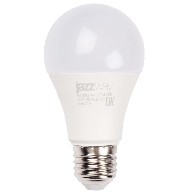 Лампа светодиодная низковольтная PLED-A60 MO 10w DC12-48V/AC24-42 E27 4000K 800Lm | .5019782 | Jazzway — фото 1 | Sento