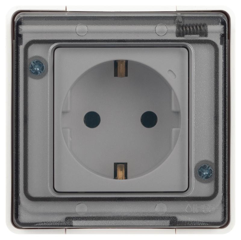 Розетка ЭРА Эксперт 11-2501-01 2P+E IP55, 16A-250В, ОУ, Белый | Б0063294 | ЭРА — миниатюра 3