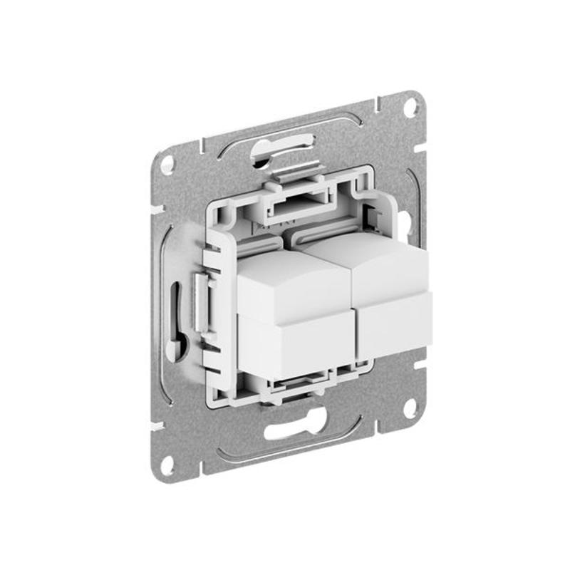 Механизм розетки RJ45 - 2шт, (cat5), графит Эпика  |UP1-SOG-2RJ45-5| EKF — миниатюра 2