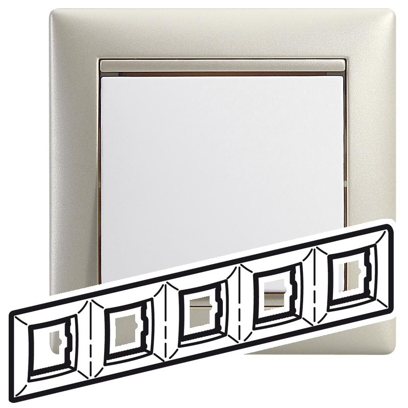 Valena Жемчужный Рамка 5-ая гориз | 770475 | Legrand — Legrand