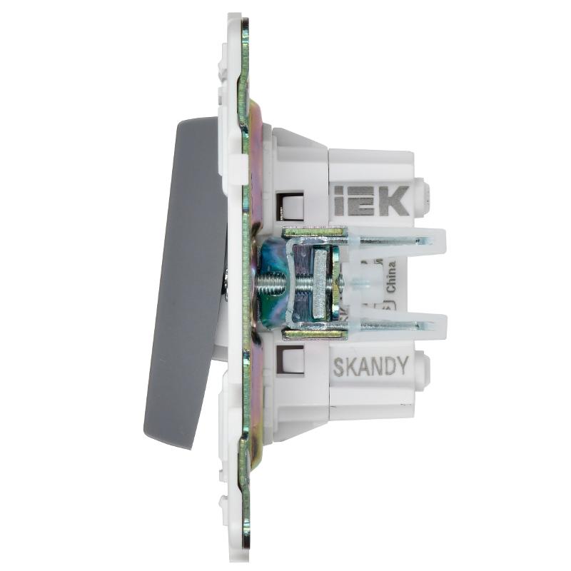 SKANDY Выключатель 2-клавишный перекрестный 10А SK-V06Gr серый  | SK-V23-0-10-K03 | IEK — миниатюра 3