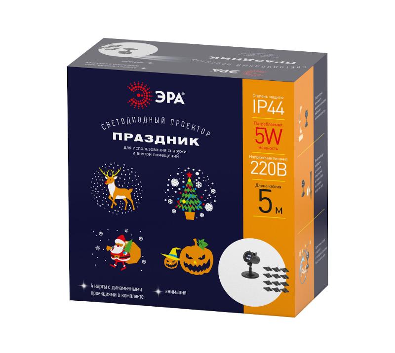 Проектор LED Праздник, ENIOP-10 4 карты с динамичными проекциями в комплекте, IP44, 220В | Б0056011 | ЭРА — миниатюра 2