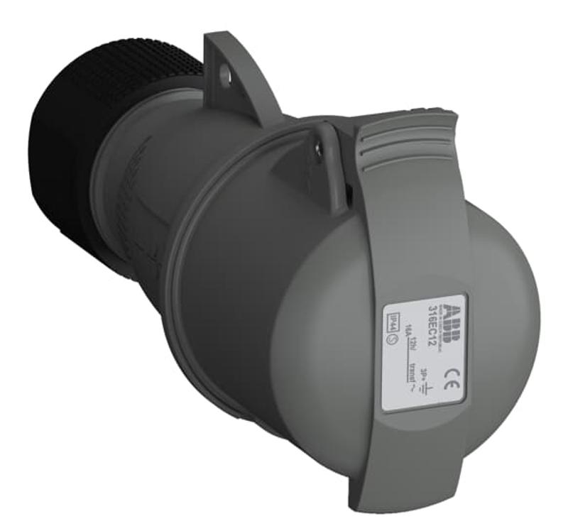 Розетка кабельная Easy&Safe 316EC12,16А,3P+E,IP44,12ч|2CMA102017R1000| ABB — ABB