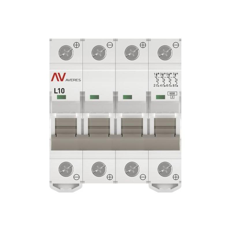 Выключатель автоматический AV-6 DC 4P 10A (L) 6kA AVERES | mcb6-DC-4-10L-av | EKF — миниатюра 3