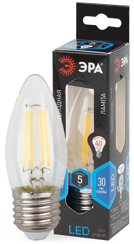 Лампа светодиодная F-LED B35-5W-840-E27 Лампы СВЕТОДИОДНЫЕ F-LED ЭРА (филамент, свеча, 5Вт, нейтр, E27) | Б0027934 | ЭРА — ЭРА (Энергия света)