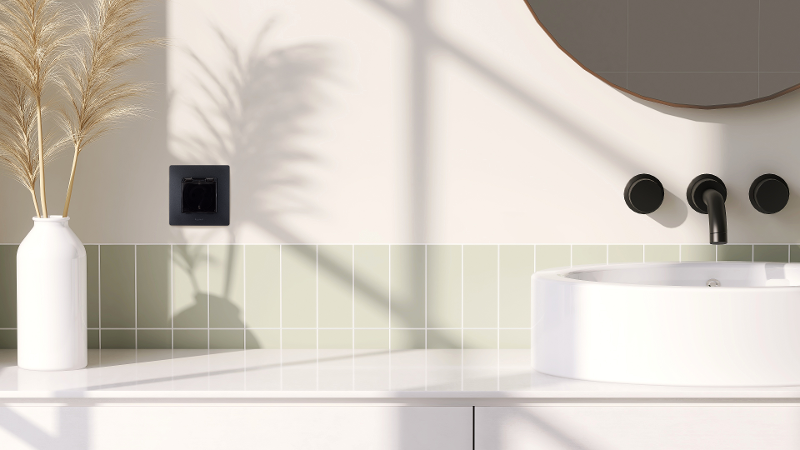 Розетка с заземлением IP44 - Legrand Etika - со штор с защ кр 16А 250В безвинтовые зажимы - антрацит — миниатюра 8