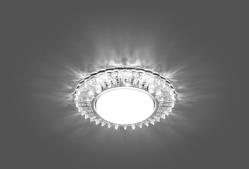 Светильник потолочный встраиваемый под лампу GX53 CD4025 20LED*2835 SMD 4000K, 15W GX53, без лампы, прозрачный, хром | 29539 | FERON — миниатюра 2