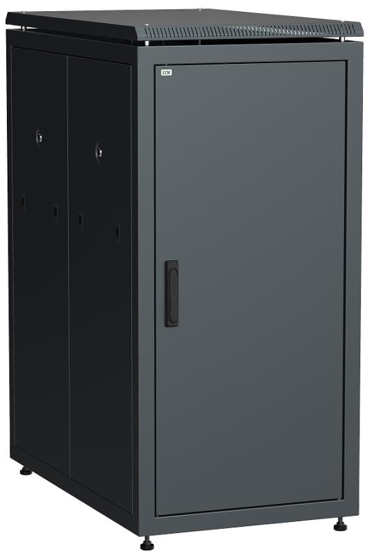 Шкаф сетевой 19" LINEA N 28U 600х1000 мм металлическая передняя дверь черный | LN05-28U61-M | ITK — ITK