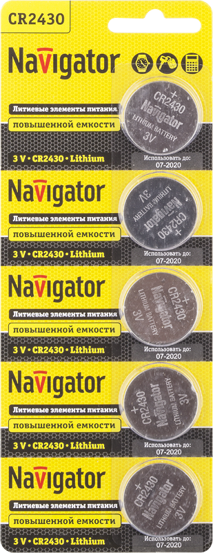 Элемент питания 94 781 NBT-CR2430-BP5 |94781 |Navigator — Navigator