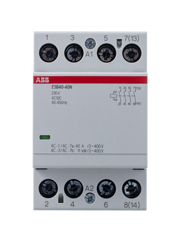 Контактор ESB40-40N-06 модульный (40А АС-1, 4НО), катушка 230В AC/DC | 1SAE341111R0640 | ABB — миниатюра 3