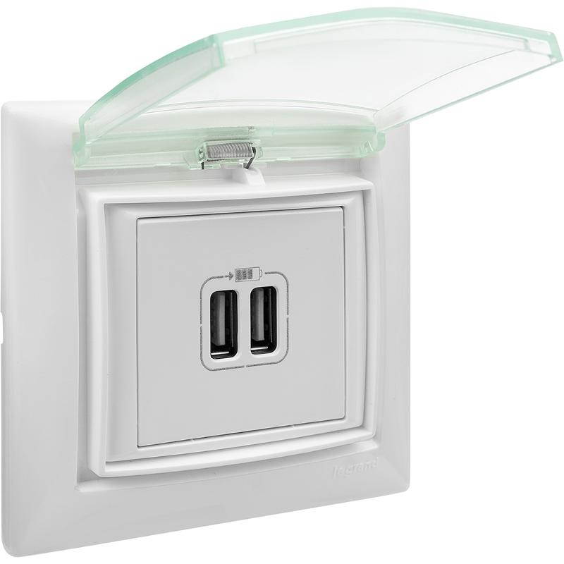 Valena Белый Розетка 2-ая USB — миниатюра 19