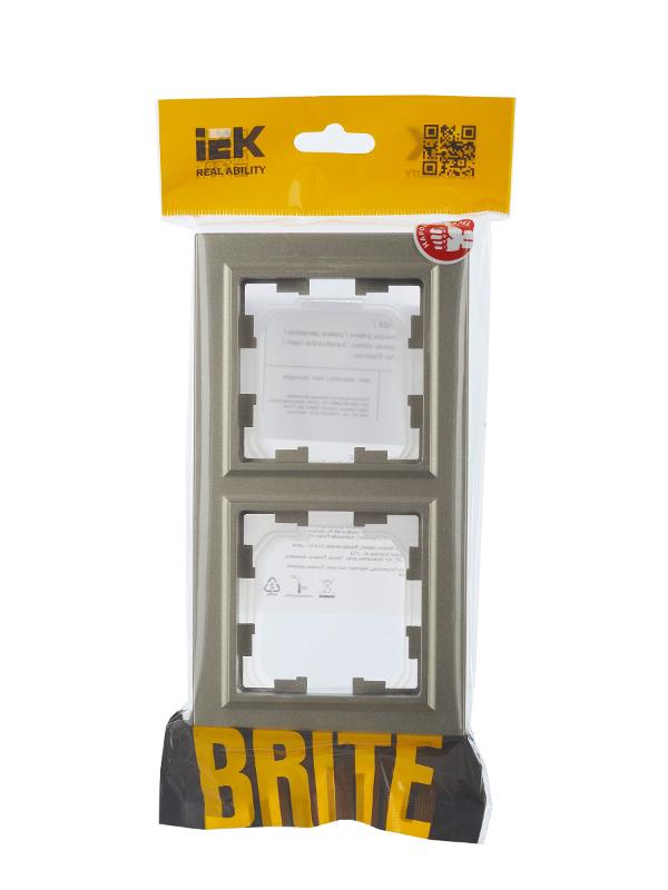 BRITE Рамка 2-ая IP44 РУ-2-БрШ-44 шампань | BR-M22-44-K37 | IEK — миниатюра 8
