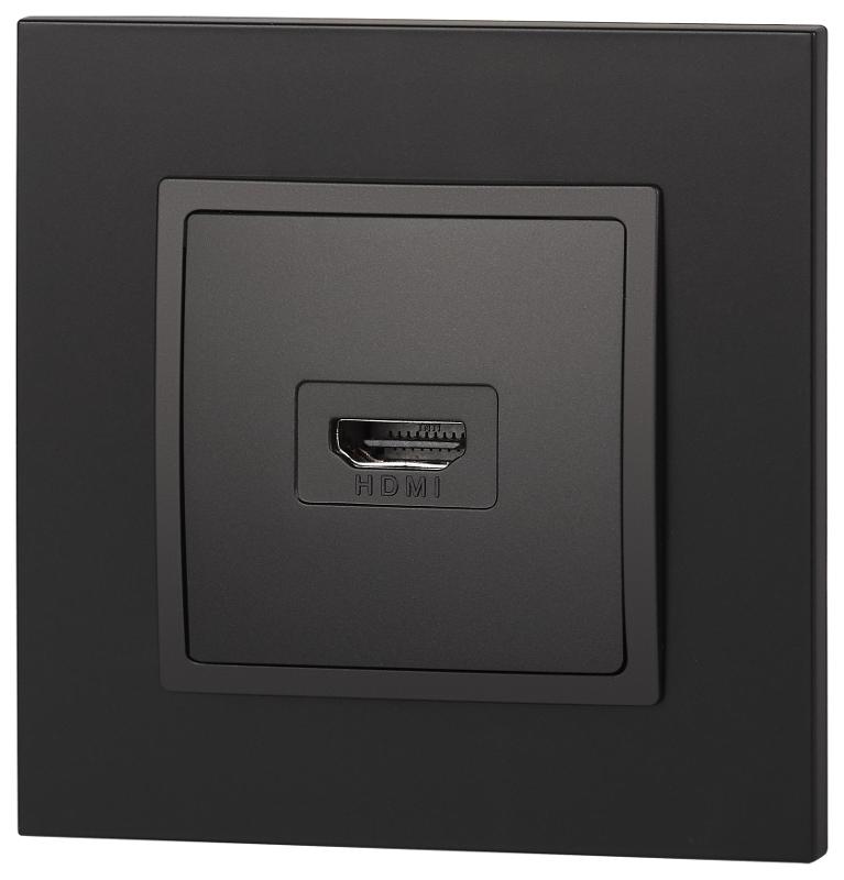 14-3114-05 Розетка HDMI, IP20, Эра Elegance, антрацит | Б0034336 | ЭРА — миниатюра 4