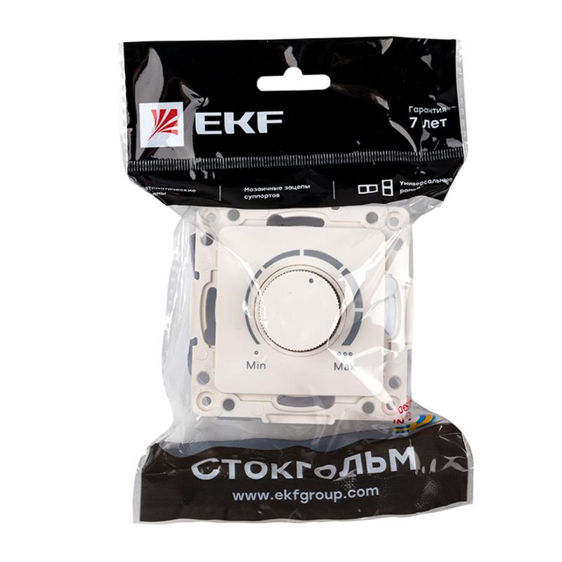 Стокгольм Механизм Светорегулятора 600W 220В белый PROxima | EYD06-101-10 | EKF — миниатюра 6