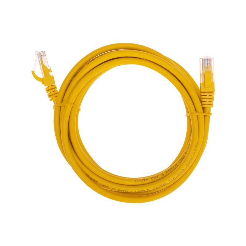 Патч-корд U/UTP CAT 6, RJ45-RJ45, 26AWG, LSZH, желтый, 3м REXANT | 02-0295-3 | REXANT — фото 1 | Sento