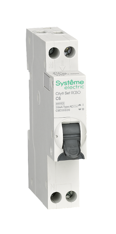 АВДТ City9 1П+Н C6 6000A 30мА AC 18мм | C9D38606 | SE — Systeme Electric