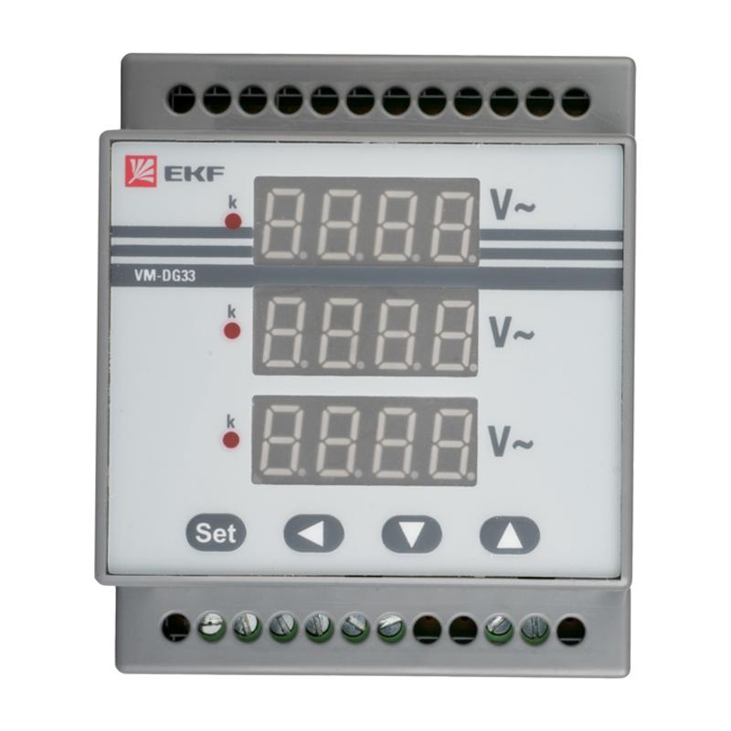 Вольтметр VM-DG33 цифровой на DIN трехфазный | vd-g33 | EKF — миниатюра 2