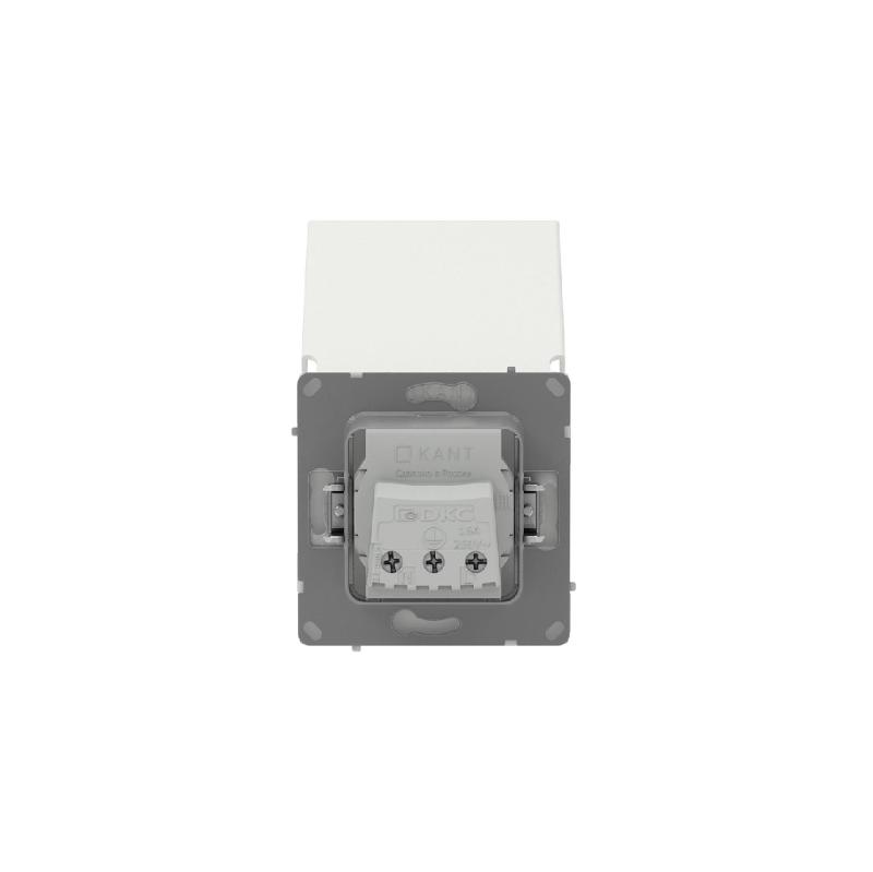Розетка силовая, 2P+E, с з/ш, с крышкой, IP44, KANT, белый песок | 7010013 | DKC — миниатюра 7