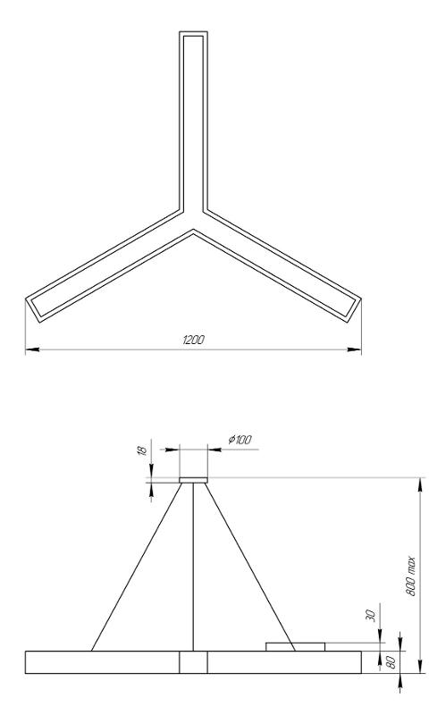 Светильник светодиодный Geometria Igrek SPO-144-W-40K-066 66Вт 4000К 4000Лм IP40 1200*1200*80 белый подвесной | Б0050572 | ЭРА — миниатюра 3