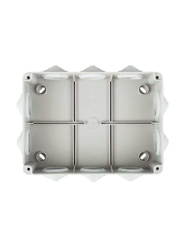 Коробка распределительная КМ41242 для о/п 150х110х70 мм IP55 (RAL7035, 10 гермовводов) | UKO10-150-110-070-K41-55 | IEK — миниатюра 3
