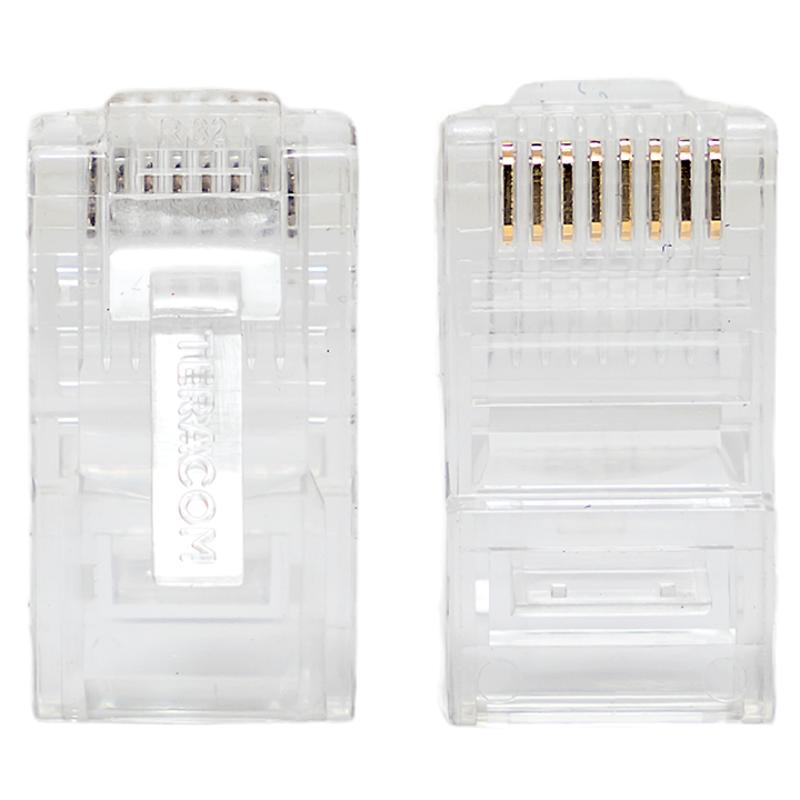 Коннектор RJ-45 TERACOM неэкранированный 8P8C Cat.5E универсальный (упак.10шт) | TRC-PLUG-5EUTP-10 | EKF — миниатюра 3