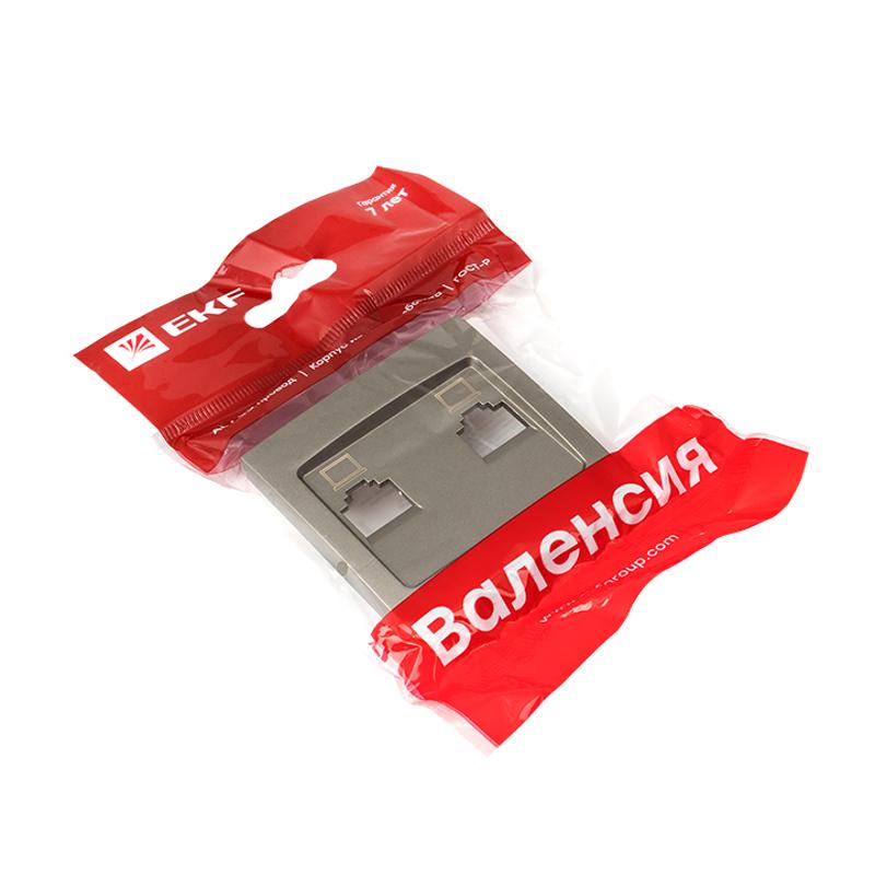 Валенсия лицевая панель розетки RJ-45 2-местная кашемир EKF PROxima |  ESK02-L-035-40 |  EKF — миниатюра 2