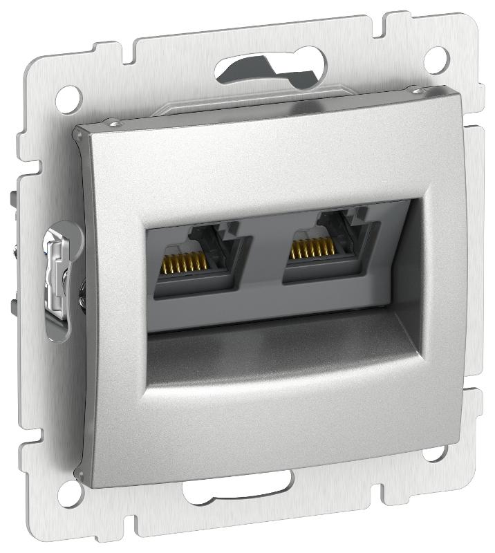 Valena Алюминий Розетка компьютерная 2-я RJ45 кат.5Е UTP  | 6902311 | IEK — IEK (ИЭК)
