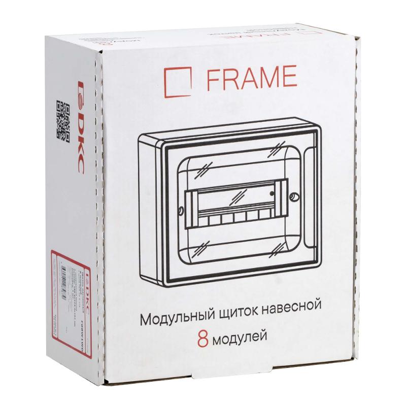 Щиток 8 мод настенный FRAME, белый, с тонированной дверцей, с 1 шиной PEN на 8 отв. | F08W1WD | DKC — миниатюра 5