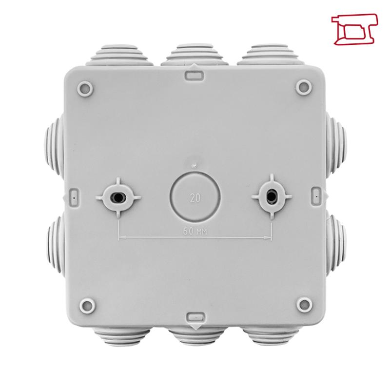 Коробка распределительная КМР-030-014 с крышкой наружная (100х100х50), 10 мембранных вводов IP54 розничный стикер PROxima | plc-kmr-030-014-r | EKF — миниатюра 16