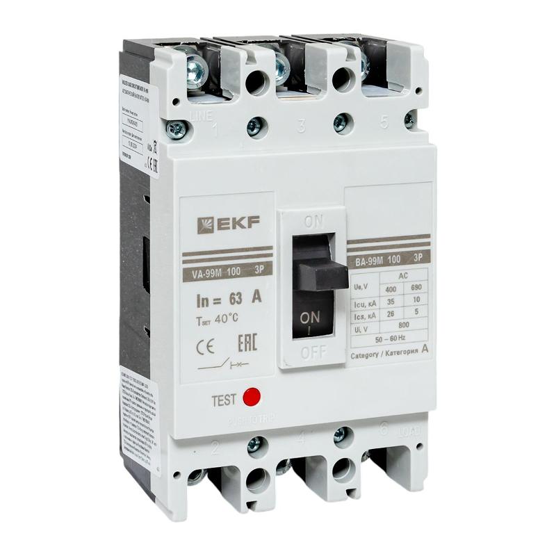 Выключатель автоматический ВА-99М 100/63А 3P 35кА PROxima | mccb99-100-63m | EKF — EKF
