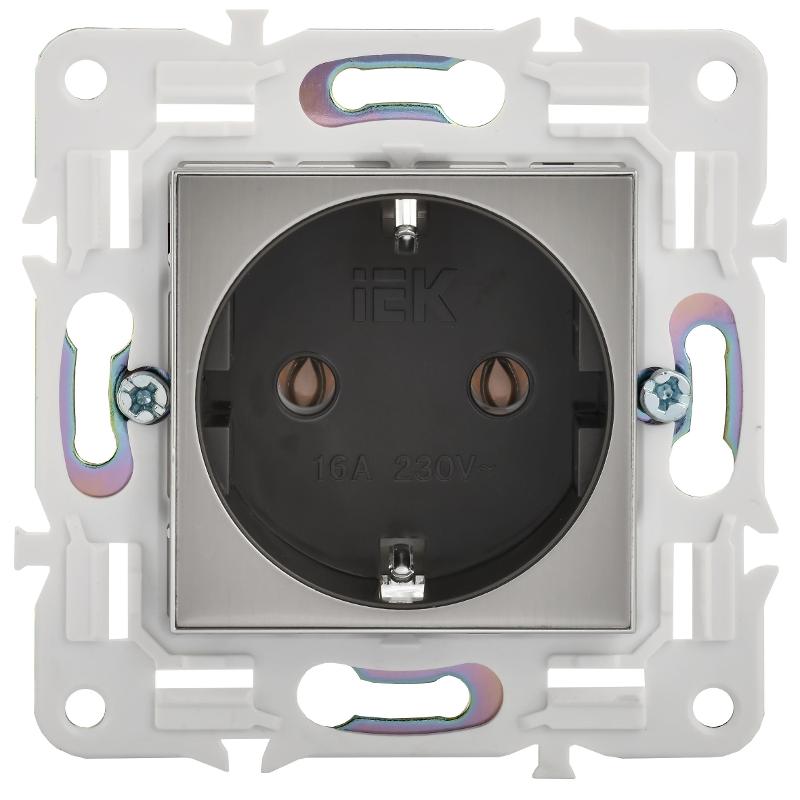SKANDY Розетка с з/к без з/ш 16А SK-R05N никель | SK-R11-16-K50 | IEK — миниатюра 2
