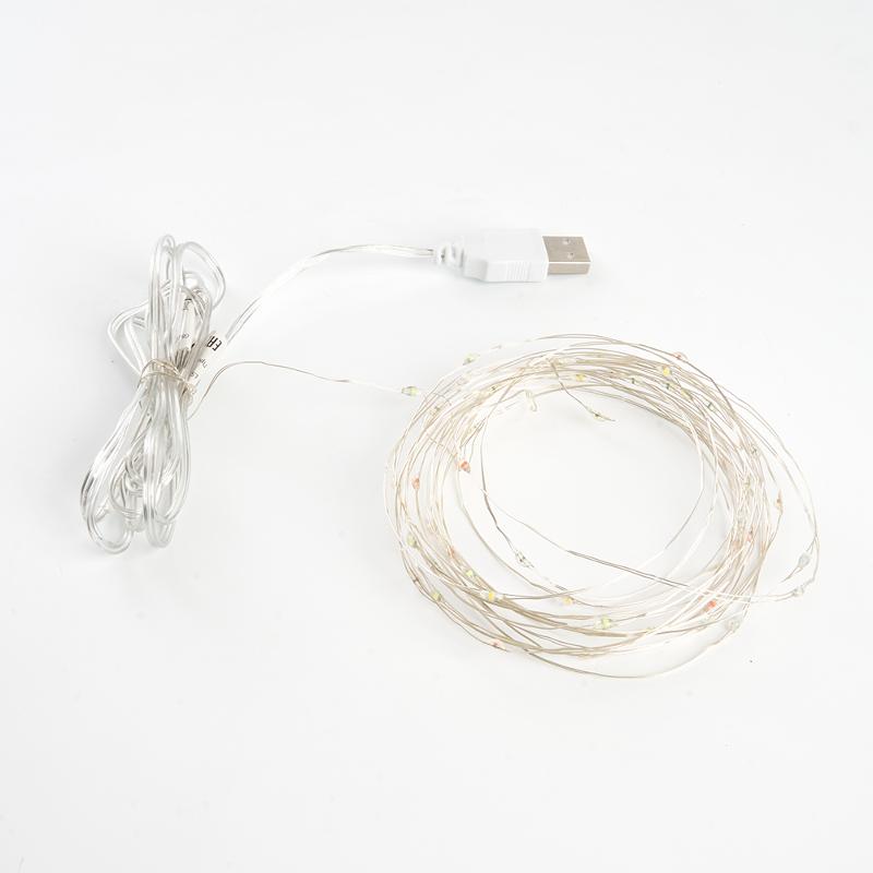 Гирлянда линейная Роса,  50LED 5000К, 5м, IP20 USB, прозрачный шнур, CL575 | 48184 | FERON — миниатюра 4