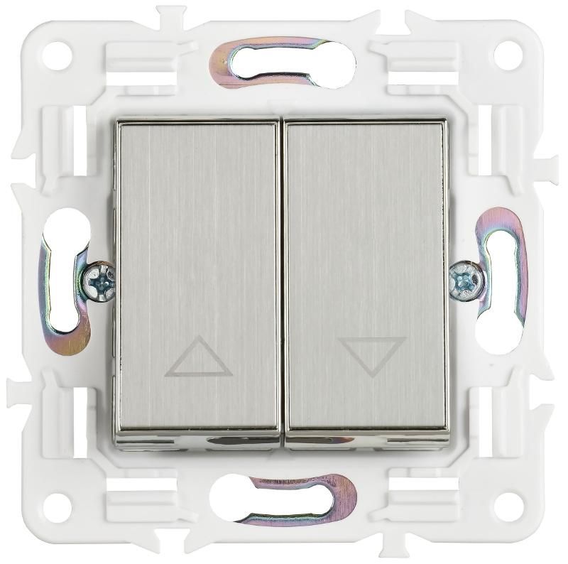 SKANDY Выключатель жалюзи 10А SK-V12N никель | SK-V15-0-10-K50 | IEK — миниатюра 2