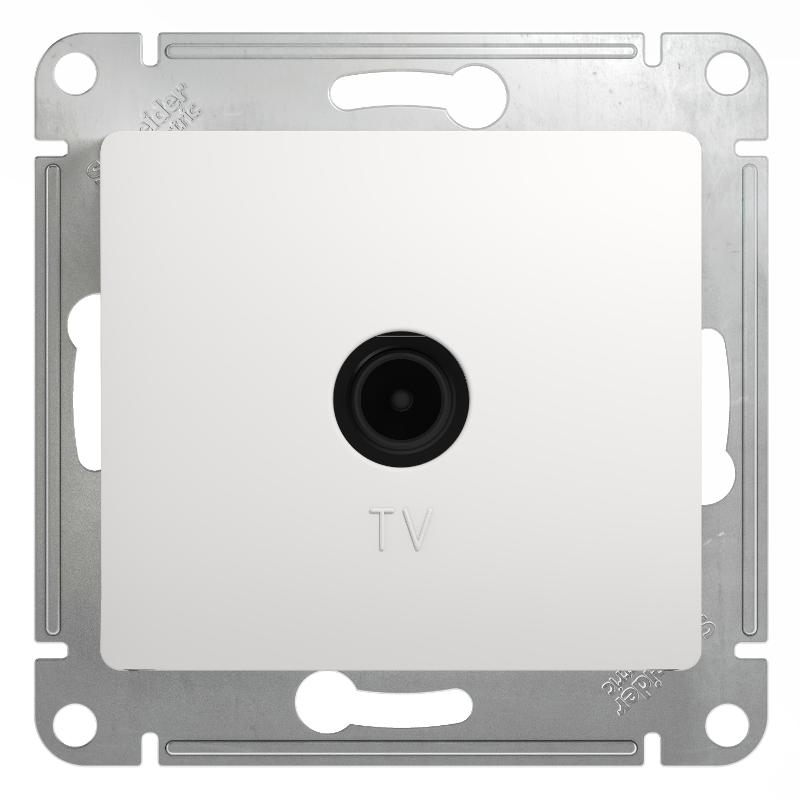 Glossa Белый TV Розетка проходная 4DB | GSL000192 | SE — миниатюра 1