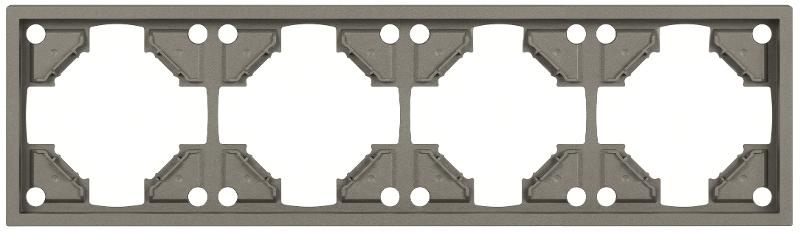 Рамка для розеток и выключателей Galaxy 15-5004-07 на 4 поста титан | Б0070870 | ЭРА — ЭРА (Энергия света)