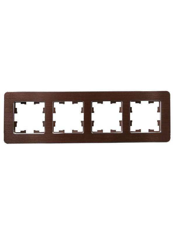 BRITE Рамка 4-ая РУ-4-1-Бр металл коричневый RE AL | BR-M42-M-21-K30 | IEK — миниатюра 2