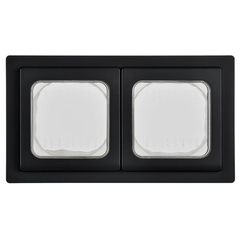 FLITE Рамка 2-местная IP55 Рпро-2-55-ФлЧ черный | FI-M20-32-55-K02 | IEK — миниатюра 2