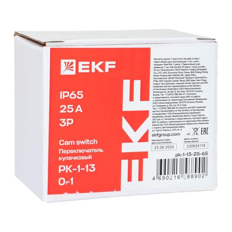 Переключатель кулачковый ПК-1-13 25А 3P «0-1» IP65 | pk-1-13-25-65 | EKF — миниатюра 9