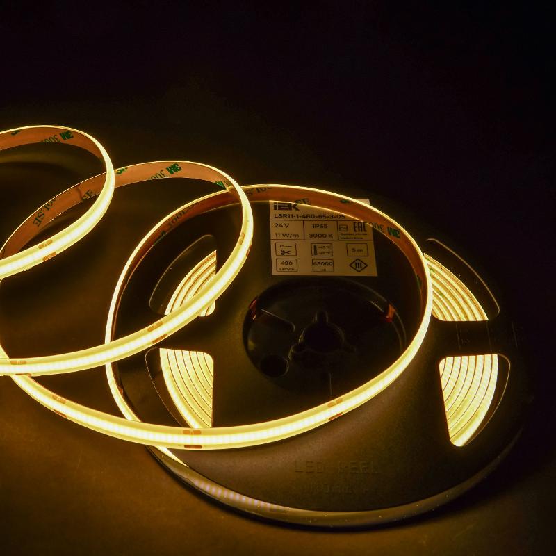 Лента LED 5м COB-480LED 11Вт/м IP65 8мм 24В 3000К  | LSR11-1-480-65-3-05 | ИЭК — миниатюра 4
