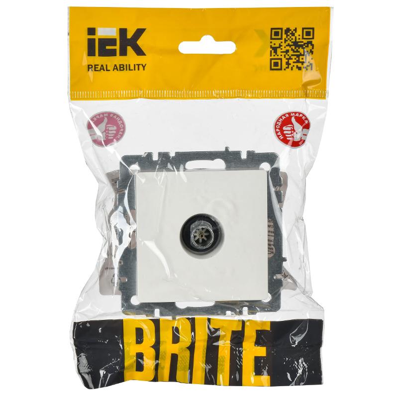 BRITE Розетка TV оконечная РТВ11-0-БрБ белый | BR-A10-O-K01 | IEK — миниатюра 2