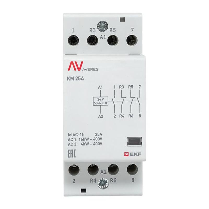 Контактор модульный КМ 25А 2NC+2NO 24VAC (2 мод.) AVERES | km-av-2-25-22-24V | EKF — миниатюра 3