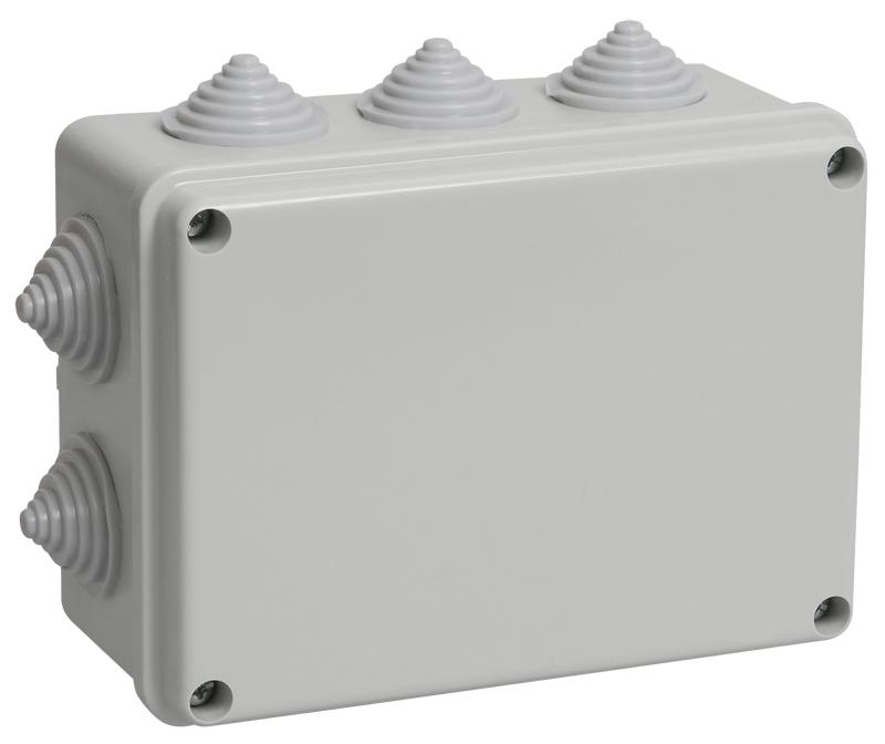 Коробка распределительная КМ41241 для о/п 150х110х70 мм IP44 (RAL7035, 10 гермовводов) | UKO10-150-110-070-K41-44 | IEK — IEK (ИЭК)