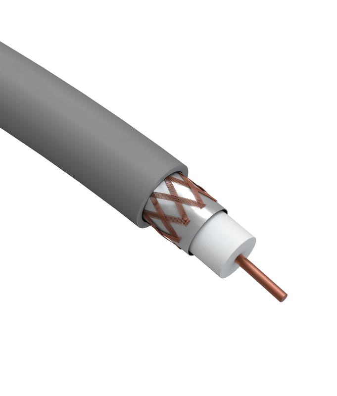 ЭРА Кабель коаксиальный RG-6U, 75 Ом, Cu/(оплётка Cu 64%), нг(А)HF, цвет серый, бухта 100 м (4/80)  | Б0044606 | ЭРА — миниатюра 2