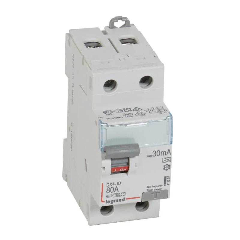 Выключатель дифференциальный (УЗО) DX3-ID 2п 80А 30мА тип A | 411557 | Legrand — Legrand